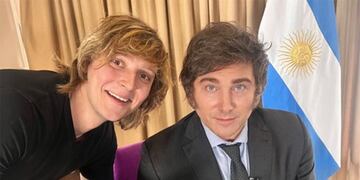 Iñaki Gutiérrez y el presidente Javier Milei. Foto: X