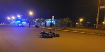 Oberá: motociclista resultó herido tras despistar con su vehículo.