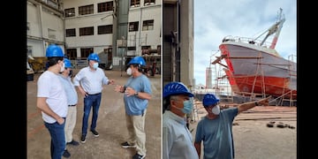 En Mar del Plata el gobernador Morales recorrió las instalaciones del Astillero Naval "Federico Contessi", interiorizándose sobre las actividades fabriles del establecimiento.