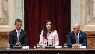 Martín Menem, Victoria Villarruel y Bartolomé Abdala en la Asamblea Legislativa (Foto: HCDN)