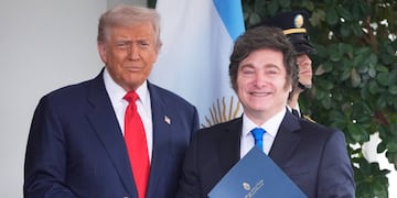 Estados Unidos. El presidente Donald Trump recibe a Javier Milei en la Casa Blanca. (AP / Mark Schiefelbein)