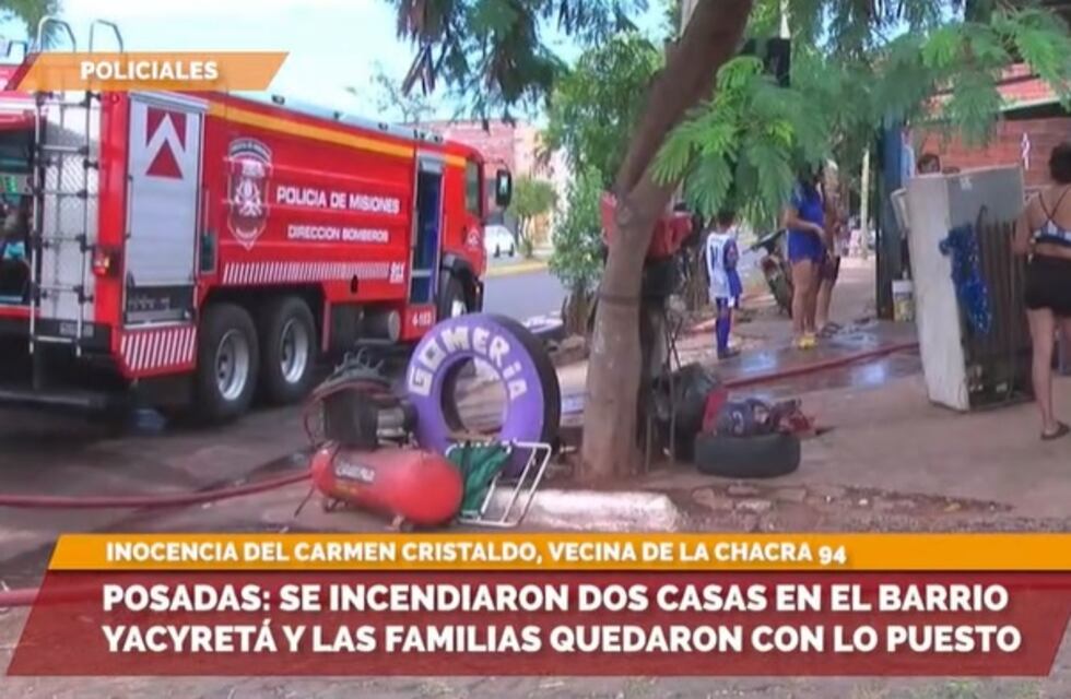 Dos familias se quedaron con lo puesto tras incendiarse sus viviendas en Posadas
