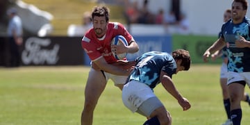 Los Dogos 7s, en el primer día de competencia en el Seven de la República, en Paraná. (Prensa @unionentrerrianarugby)