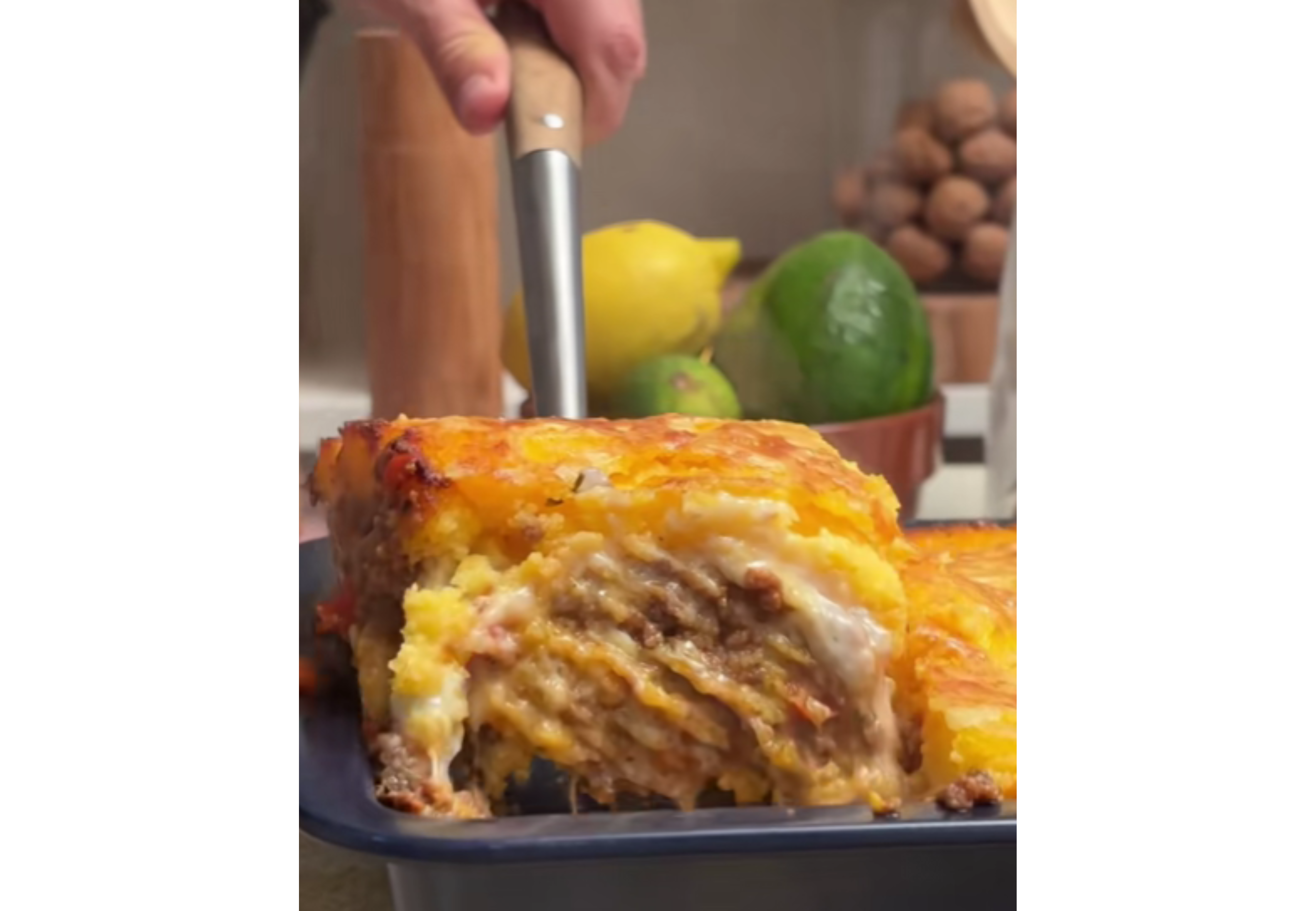 Así queda el pastel de polenta.