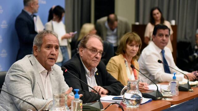 Los diputados Sergio Palazzo, Carlos Heller, Alicia Aparicio y Marcelo Casaretto, autoridades de las comisiones de Presupuesto y Finanzas. Foto: HCDN.