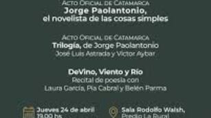 Catamarca en la Feria del Libro: literatura, memoria y música en torno a Jorge Paolantonio.