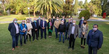 Alberto Fernández con la CGT en Olivos. (Foto: Presidencia)