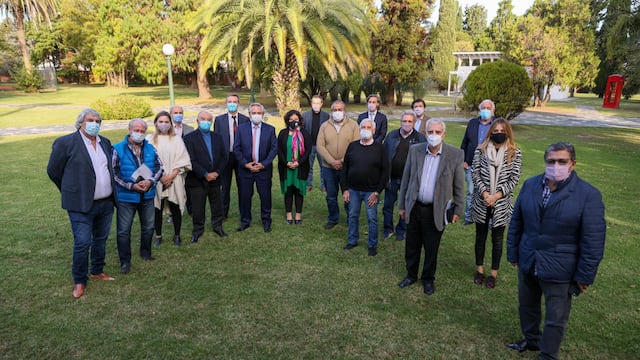 Alberto Fernández con la CGT en Olivos. (Foto: Presidencia)