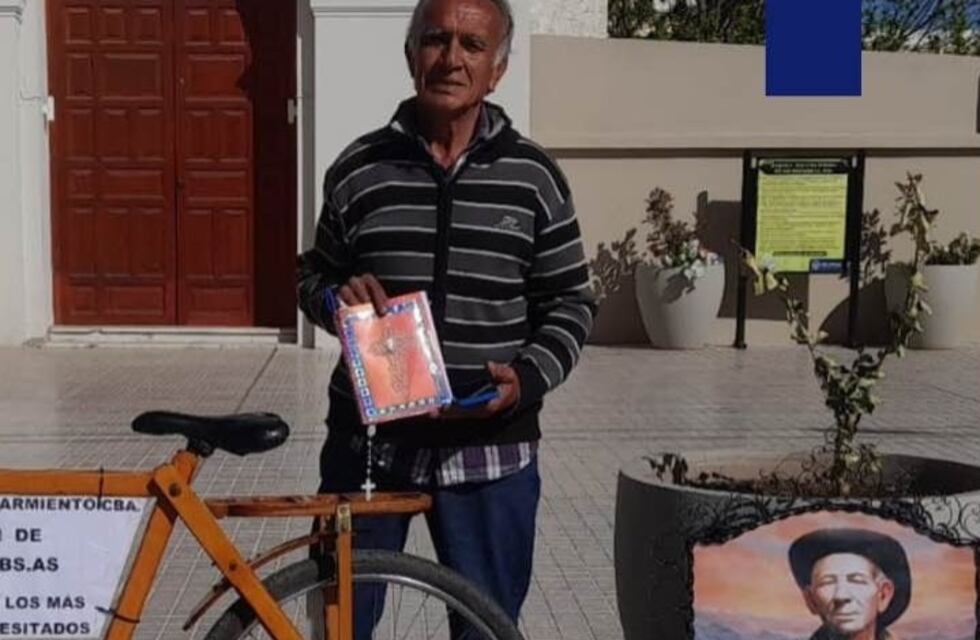 Cuestión de fe: viajará en bici de Córdoba a Luján, con el Cura Brochero de compañero