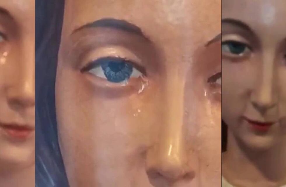 Se viralizó en Rosario un video de la virgen María Rosa Mística con lágrimas