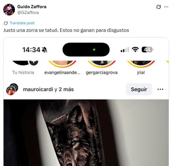 Guido Zaffora sobre el tatuaje de Mauro Icardi.