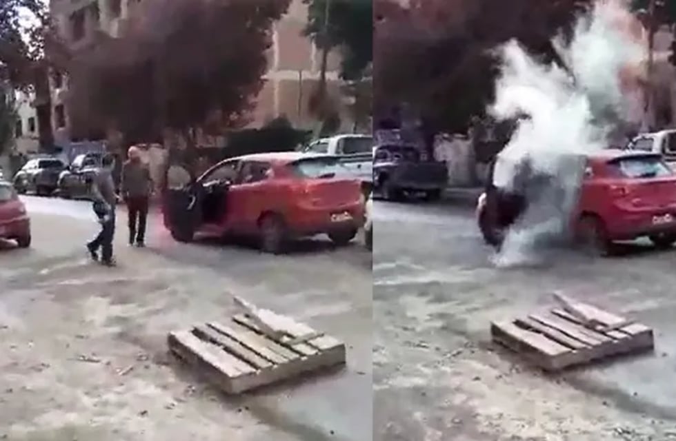 Un automovilista le vació un matafuegos en la cara a otro tras una discusión de tránsito