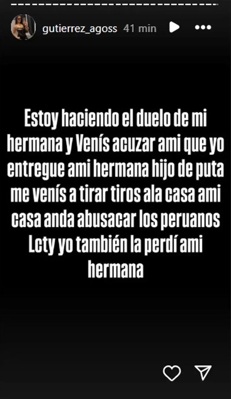El mensaje de despedida de Agostina a Lara Gutiérrez.