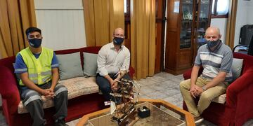Daniel Medina, delegado de la CNRT se reunió con el intendente Mariano Uset.