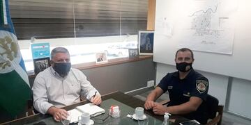 El intendente Benedetti y el sub comisario Boso mantuvieron una reunión para delinear trabajos conjuntos