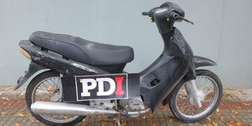 La moto recuperada por la PDI