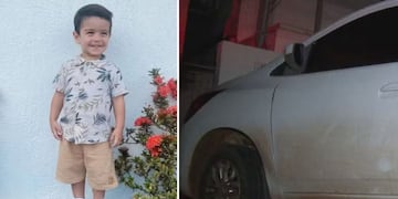 El auto en el que estuvo el nene durante cuatro horas.