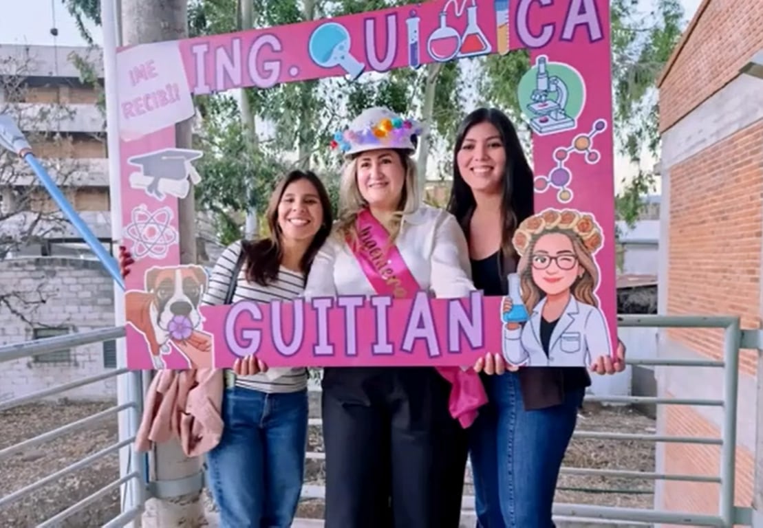 Tras la exitosa defensa de su proyecto, Verónica Raquel Guitian en el merecido festejo por su graduación como ingeniera química, en Jujuy.