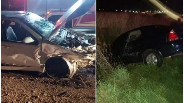 Un choque frontal entre dos autos dejó como saldo tres personas heridas