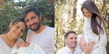 Juan Senn y su esposa Karen Rocca junto a Vicente; mientras que esta fue la última foto publicada por el intendente de las mellizas María Paz y Alfonsina Viotti en la panza de su mamá, Mariel Mattig