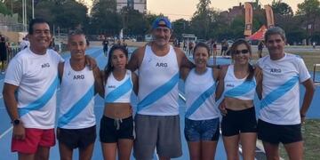 Equipo mendocino de atletismo en el Gran Prix Mercosur Máster.