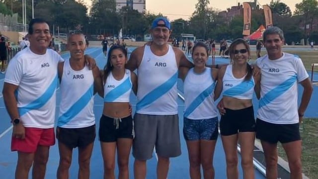 Equipo mendocino de atletismo en el Gran Prix Mercosur Máster.