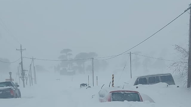 Un hombre de Neuquén tuvo que cavar un túnel de nieve para salir de su casa