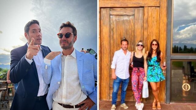 Benjamín Vicuña y Laurita Fernández en una bodega de Mendoza.