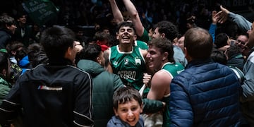 La alegría de Emiliano Lezcano y de todo Ferro. (Prensa Ferro)