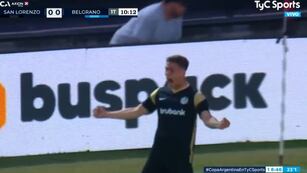 Federico Girotti, ex Talleres, grita con alma y vida el gol de San Lorenzo a Belgrano