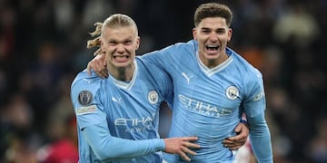 Álvarez y Haaland marcaron en la remontada del Manchester City.