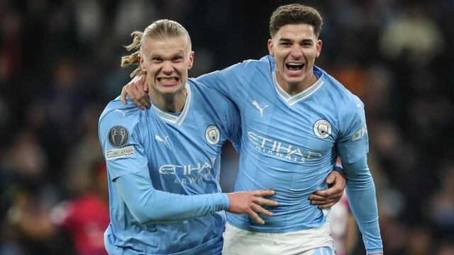 Álvarez y Haaland marcaron en la remontada del Manchester City.