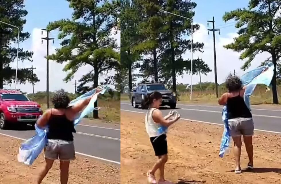 Piel de gallina: emotiva recibida a bomberos de Córdoba que llegaban a Corrientes por los incendios