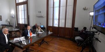 Omar Perotti participó de la charla junto a las principales autoridades del Ministerio de Salud\u002E (@gobsantafe)