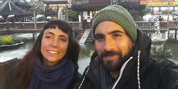 Leandro y Paula en China\u002E (Vueltalmun\u002E Instagram)