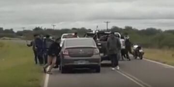 La gresca se desarrollo sobre la ruta N° 95