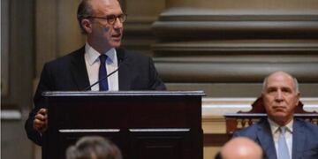 Imagen archivo\u002E Carlos Rosenkrantz al encabezar el acto de apertura del año judicial frente a los otros miembros de la Corte Suprema\u002E