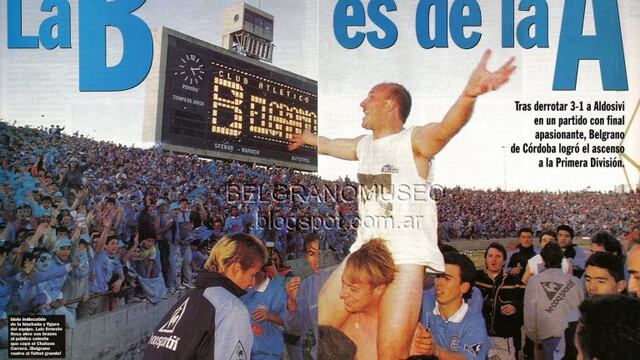 Luis Sosa es llevado en andas luego del ascenso ante Aldosivi