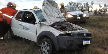 Despiste y vuelco autovu00eda ruta 36