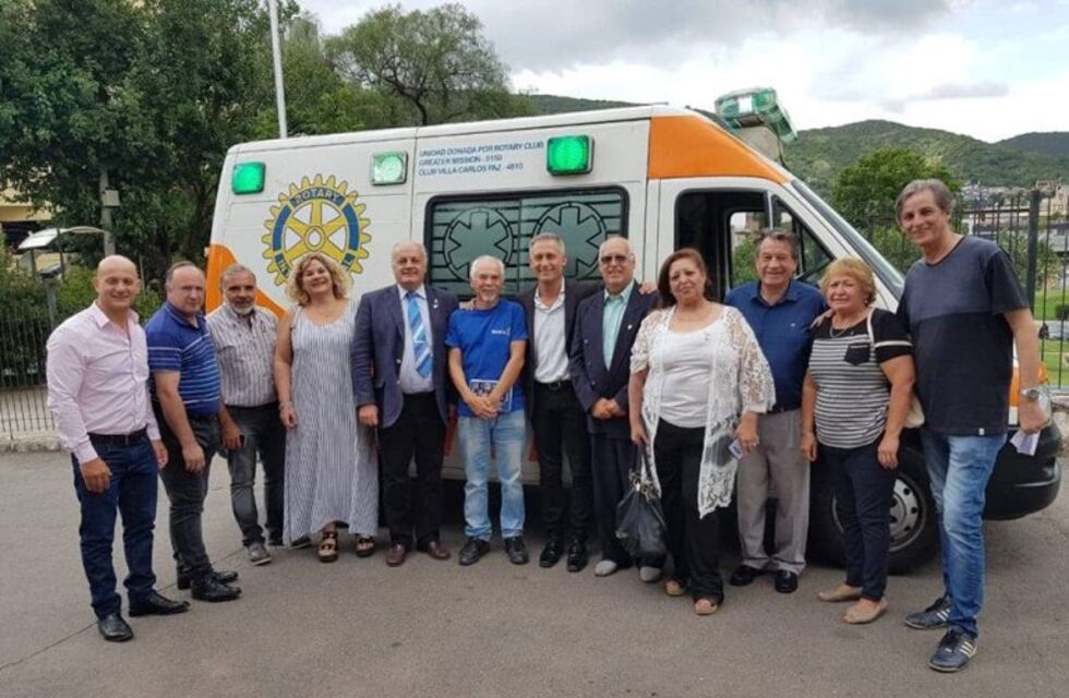 Carlos Paz: el Rotary Club donó una ambulancia al Municipio