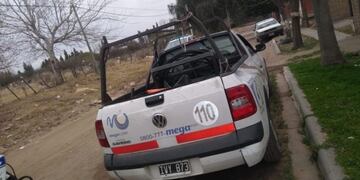 Los delincuentes se llevaron la camioneta de la empresa puntana\u002E
