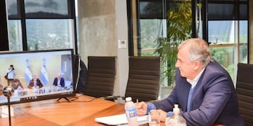 Gerardo Morales, gobernador de Jujuy, en teleconferencia con el presidente Fernández\u002E
