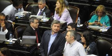 Máximo Kirchner, durante la apertura de la sesión en la que Diputados debatirá la reforma en las jubilaciones de privilegio\u002E (Clarín)