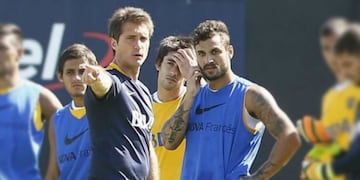 Daniel Osvaldo y Guillermo Barros Schelotto en Boca (Foto: web)
