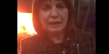 Patricia Bullrich quemando droga de Los Monos