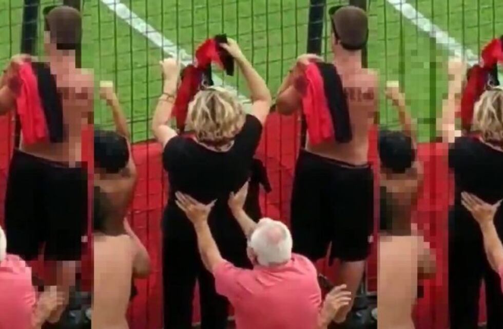 Pareja que alentaba en la popular de Newell's protagonizó un video viral