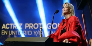 Leticia Brédice en los Martín Fierro (Foto: Telefe)