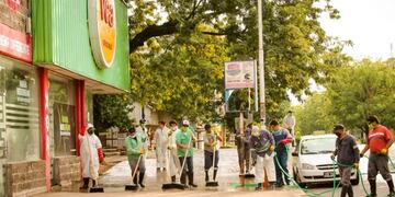 Siguen los operativos de desinfección en la ciudad