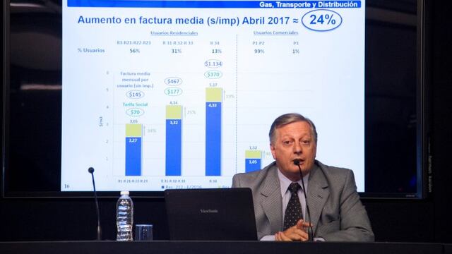 BAS101. BUENOS AIRES (ARGENTINA), 31/03/2017.- Fotografu00eda cedida por el Ministerio de Energu00eda y Mineru00eda de Argentina que muestra al ministro Juan Josu00e9 Aranguren durante una rueda de prensa hoy, viernes 31 de marzo de 2017, en Buenos Aires (Argentina). El Gobierno argentino anunciu00f3 hoy una nueva subida de las tarifas del gas, del 24 % promedio a nivel nacional para usuarios residenciales y comerciales, informaron fuentes oficiales. EFE/Cortesu00eda Ministerio de Energu00eda y Mineru00eda de Argentina/SOLO USO EDITORIAL/NO VENTAS