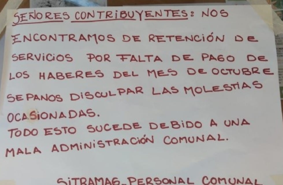 Villa La Bolsa: retención de servicios por parte de empleados comunales